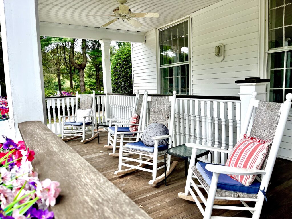 Image of rocking chairs on the porch at the Stannard